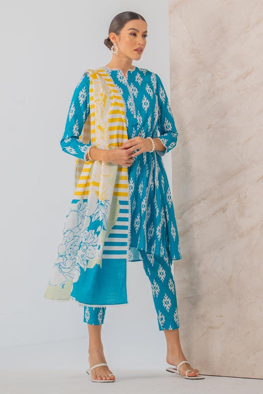 All Over Digital Printed Karandi-3Pc